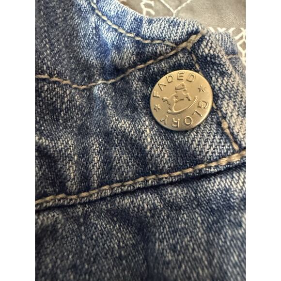 Vintage 6-9 Months 90s Faded Glory Overalls Denim Jean Embroidered Flowers - Picture 13 of 14